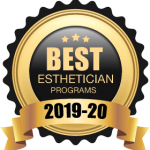 Badge from estheticianedu.com for Best Esthetician Program in 2019-2020