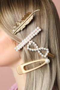 barrettes and clips in long hair